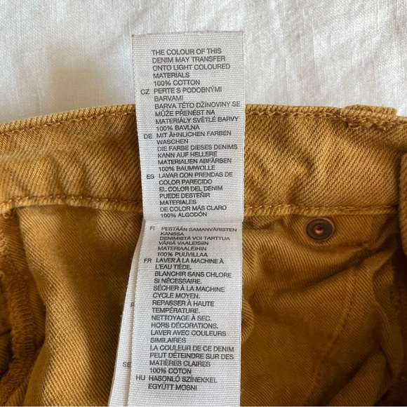 & Other Stories Straight Leg High Waist Jeans Mustard - Picture 11 of 16